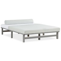 Holzbett 140X200 Cm Mit Lattenrost Doppelbett Bett Holz Massiv Grau Homestyle4U
