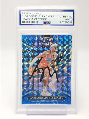 SHAI GILGEOUS-ALEXANDER 2023-24 MOSAIC BLUE REACTIVE THUNDER AUTO PSA Q1722