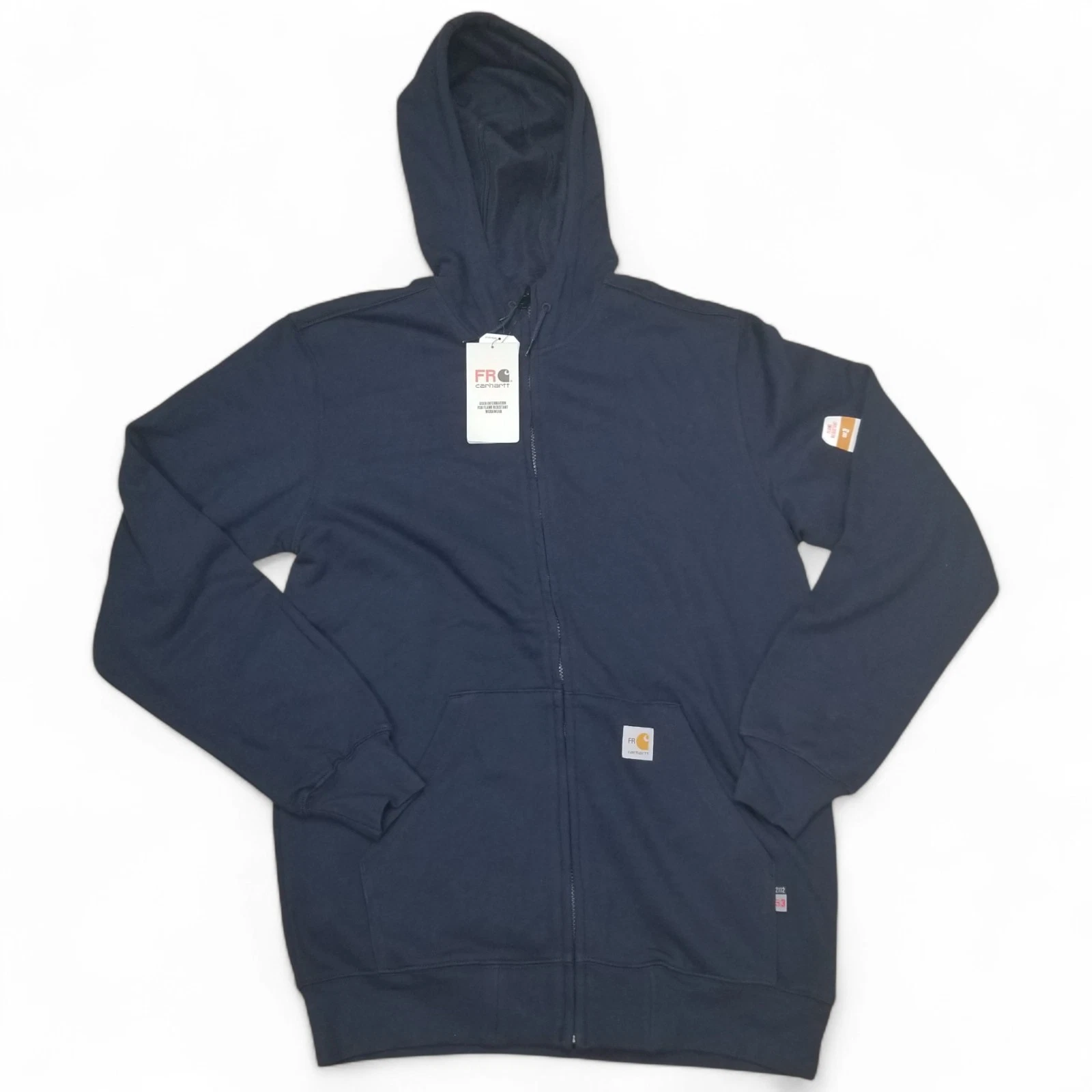 Carhartt FR Hoodie Mens Medium Tall Blue Flame Resistant Force Loose Full Zip