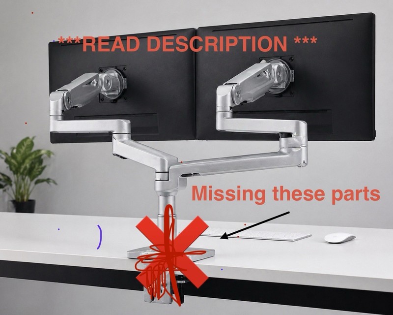 Humanscale M/Flex M2.1 Dual Monitor Arms/VESA Plates **PLEASE READ DESCRIPTION**