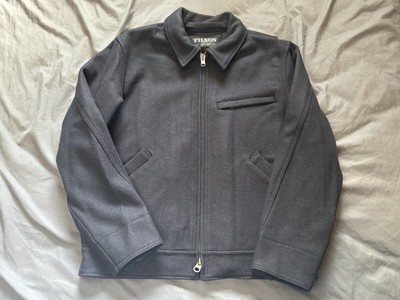 Filson Mackinaw Wool Work Jacket Mens Large Navy Full Zip Discontinued 10110776