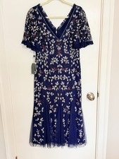 Adrianna Papell Navy Beaded Dress Size 6