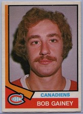 1974-75 O-PEE-CHEE HOCKEY #388 BOB GAINEY RC ROOKIE HOF EX RAW (TL-870)
