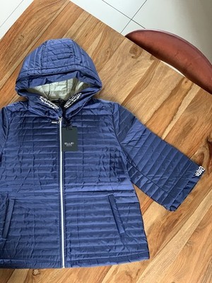 Ellei Womens Lightweight Down Jacket With Swarovski Blue Jacket 3/4 Sleeve