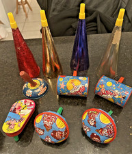 Vintage Noisemakers Party Horns Tin Litho Clowns New Year Lot Decor Works