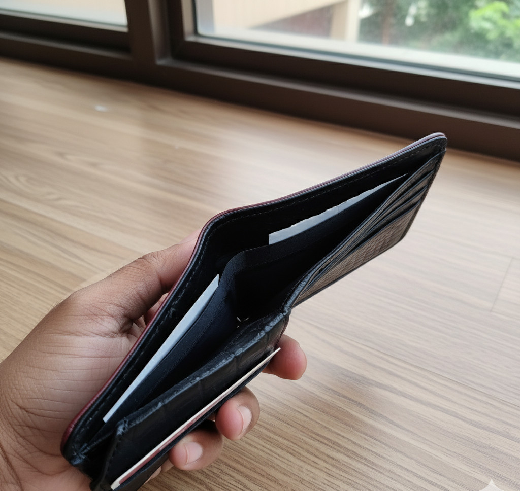 Mens Real Leather Crocodile Bifold Wallet Handmade Black Skin Luxury Pattern image 5