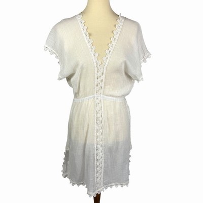 Seafolly Australia Field Of Dreams Gauzy Swim Beach Cover Up Dress Crochet  Lace | eBay
