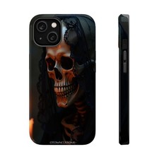 Skull  Black Lace Phone Case for iPhone 15 14 13 Samsung Galaxy S24 Pixel - Tou