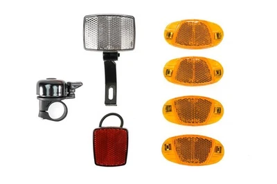 NICHT ANGEGEBEN Fahrrad Speichen Reflektoren Set Katzenaugen Klingel StVZO Geschenk Idee