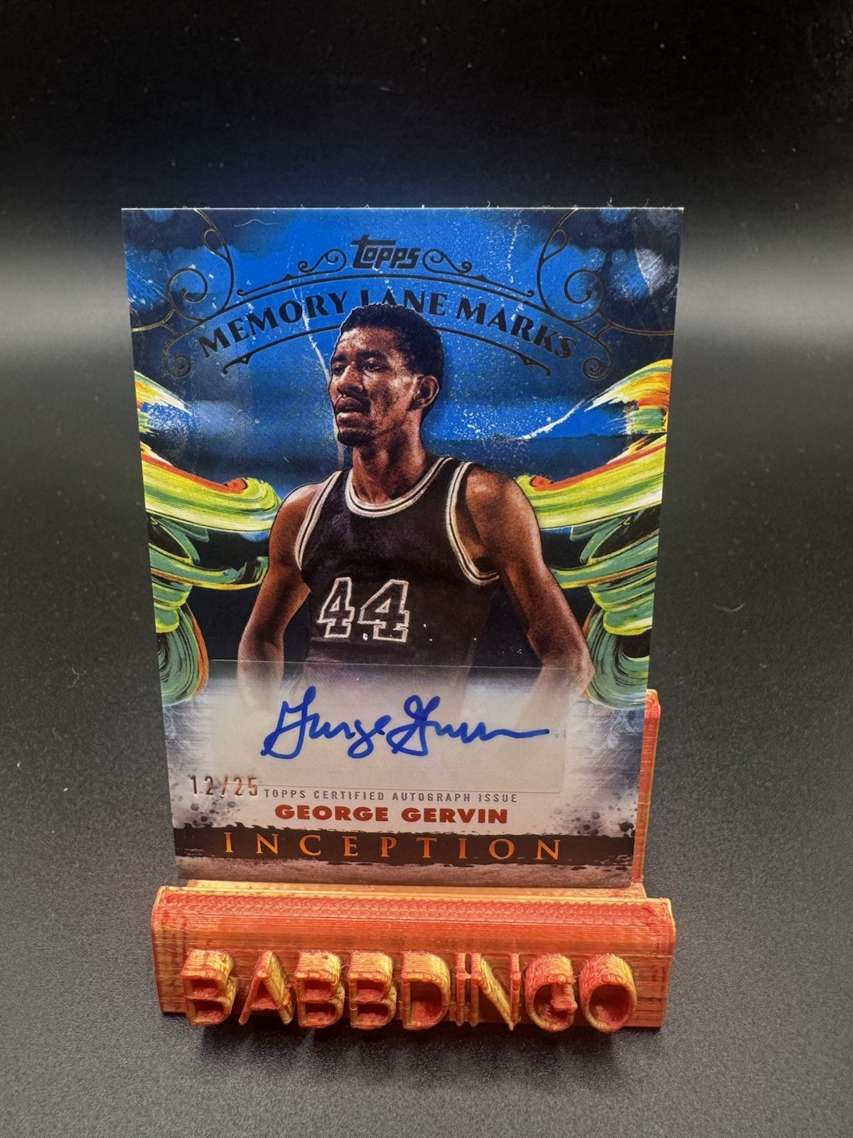 2025 Topps Inception- George Gervin #MLM-GG Memory Lane Marks auto /25 Blue