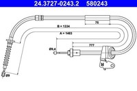 NEU - ATE 24.3727-0243.2 Seilzug, Feststellbremse FüR Mini