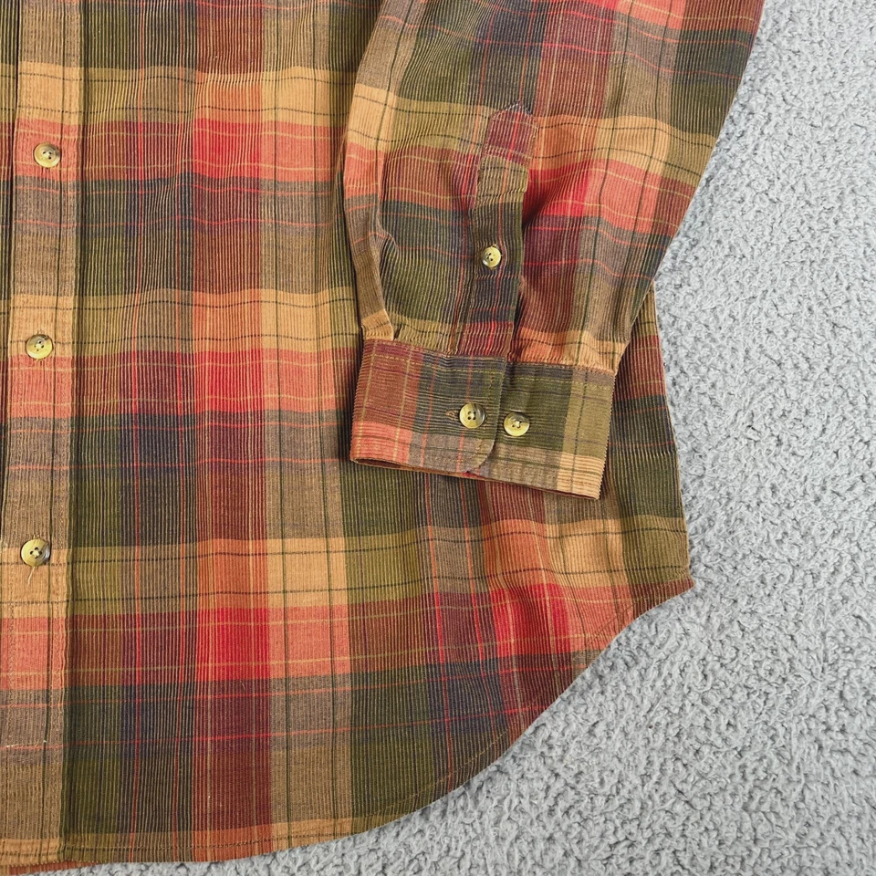 The Territory Ahead Corduroy Shirt Mens XL Red Green Plaid Button Down Cotton - Image 3 of 4
