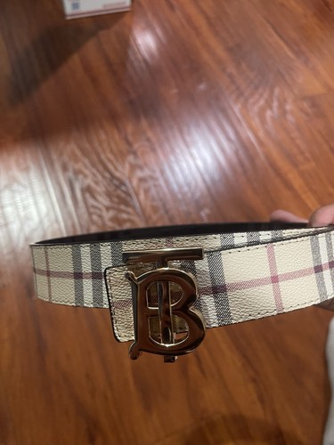 Burberry Dwustronny pasek w kratkę gruźlica brązowy / czarny rozmiar 110 pasuje do rozmiaru talii 28-34 - Zdjęcie 7 z 8