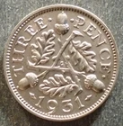 1931 George V Threepence — photo from another recent sale