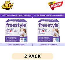 2 Pack Freestyle Total Chlorine Free Baby Diapers Size 4 48 Count EWG Verified