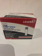 NEW Leader True Metrix 100 Diabetic Blood Glucose Test Strips Expires 3/25/2027