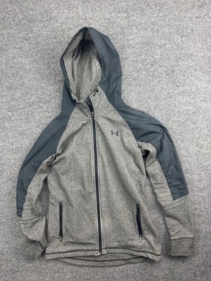 Under Armour Cold Gear Jacket Women's XS Gray Fleece Lined Zip Up Hooded