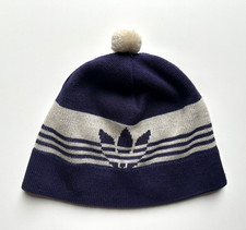 90s VTG Adidas Dupont Acrylic Blend Trefoil Mini Pom Ball Beanie Cap