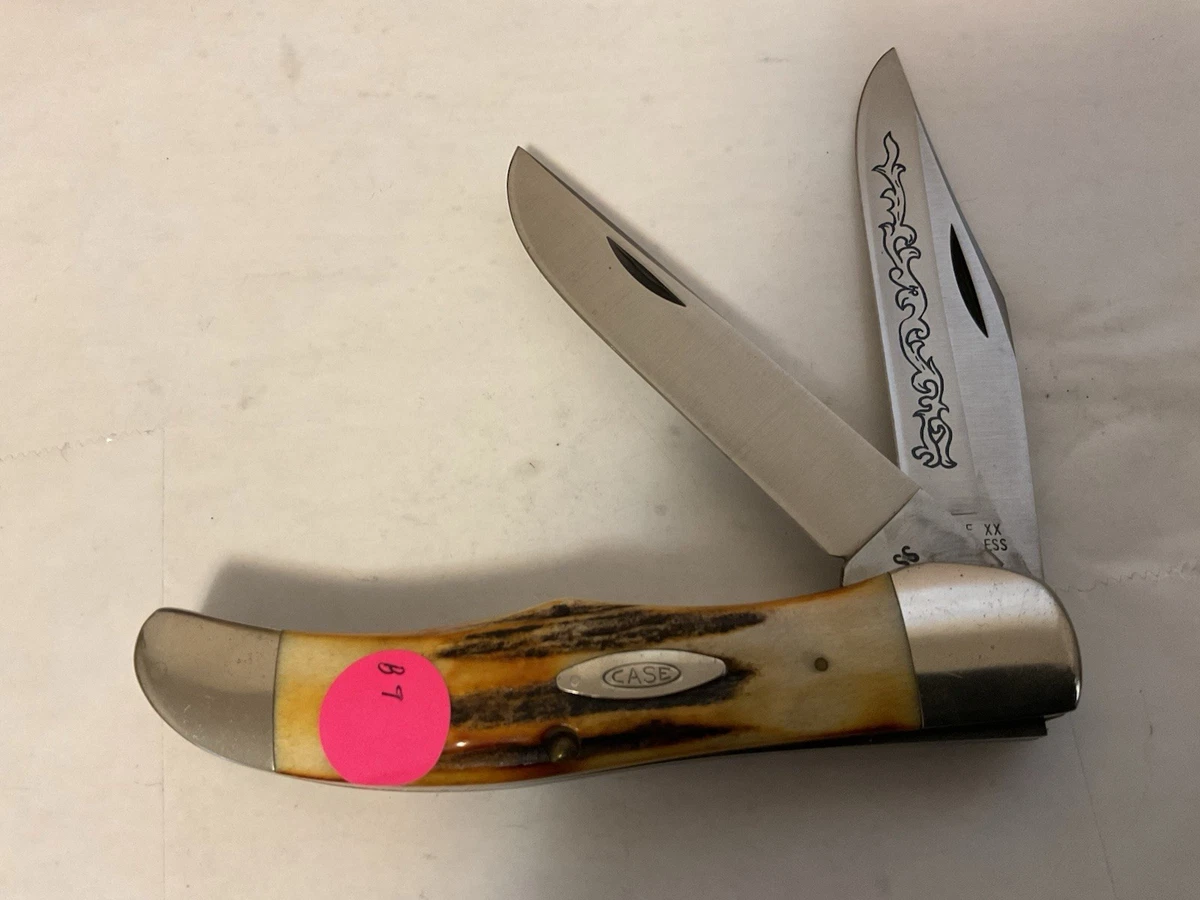 Case XX Stag/Antler Handle Blue Collectible Folding Knives for