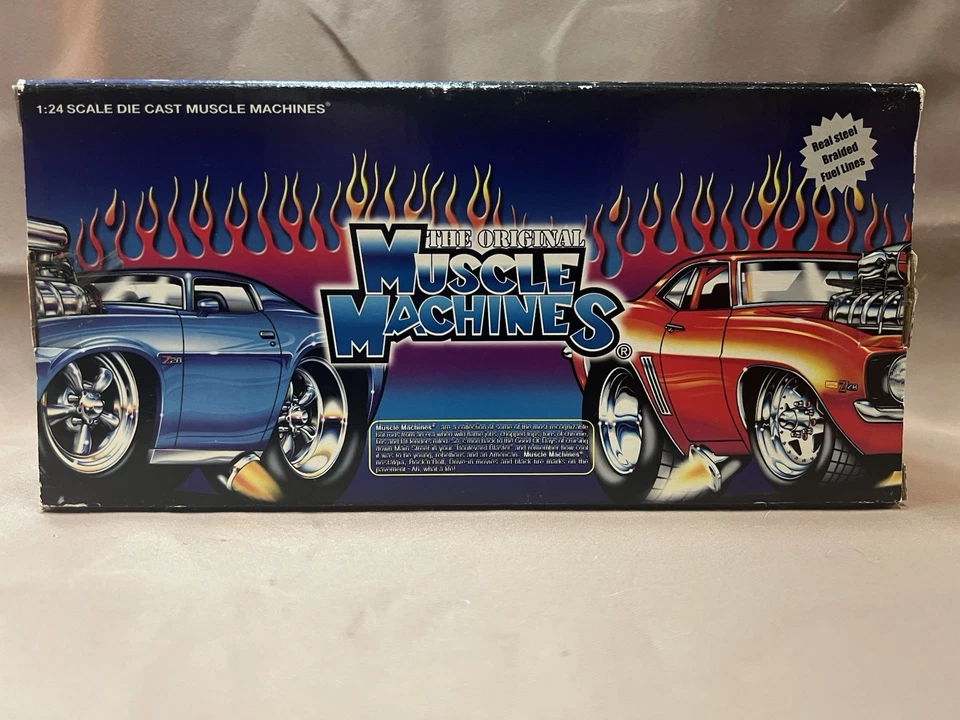 NIB 2004 Muscle Machines Too Cool 1:24 Diecast 1955 Chevy Bel Air Canary Yellow - Image 4 of 4