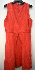 Gap Womens Red Solid Sleeveless Scoop Neck Back Zip Casual A-line Dress 12T