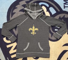 NFL TEAM APPAREL NEW ORLEANS SAINTS fleur de lis PULLOVER FAN HOODIE Women’s LG