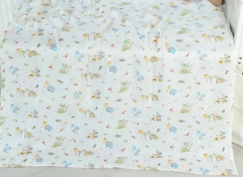 100% органический хлопок муслин пеленальное одеяло аксессуар для мальчика/девочки - Изображение 4 из 4