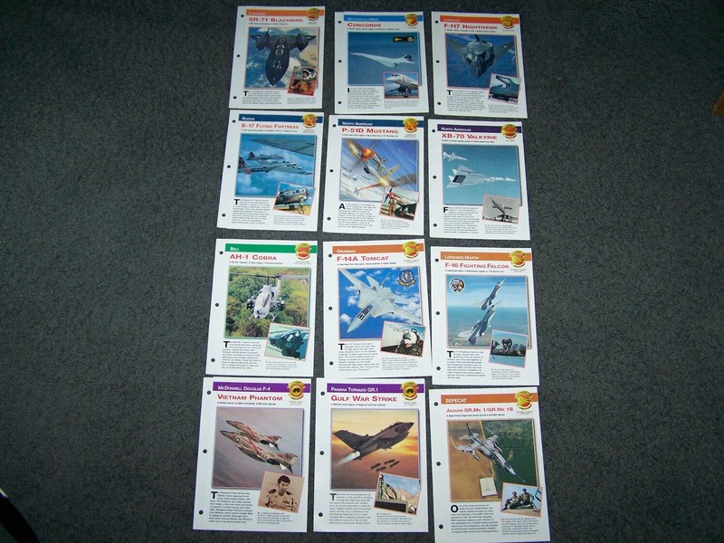 12 Vintage 1997 Photo Files by Aircraft of the World Descriptions Facts Figures
