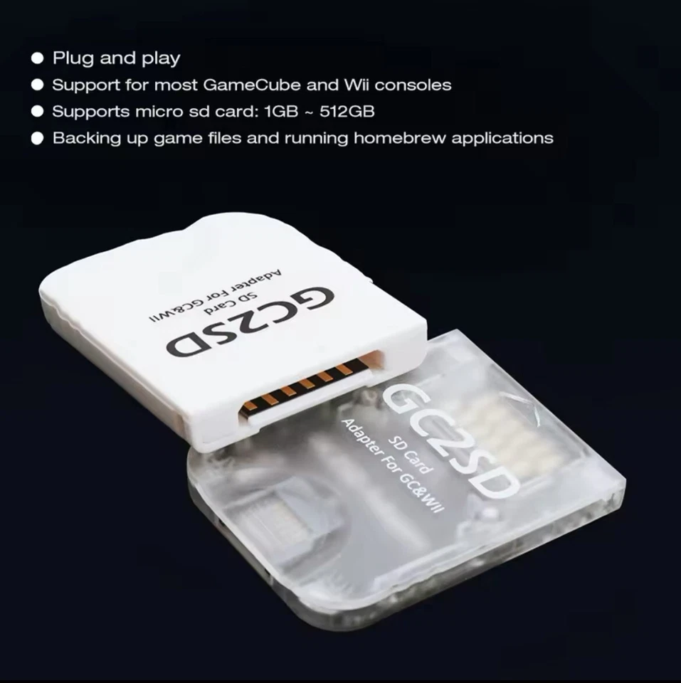 GC2SD Card Adapter Micro SD Card Adapter for Nintendo GameCube Wii Console SD2SP - Image 2 of 4