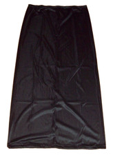 BLACK Nylon Tricot LONGER SLIP  NO LACE  Waist 44-50 ENCASED  50" Length 3X
