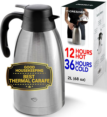 Insulated Coffee Mug 68 oz/2 Liter -12 Hour Hot Beverage Dispenser Tea Mug Flask