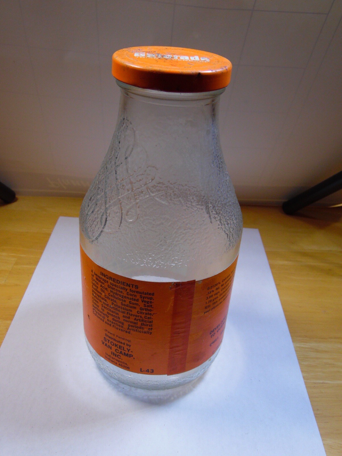 Vintage Gatorade Glass Bottle 1969 Stokely Van Camp 32 oz. eBay