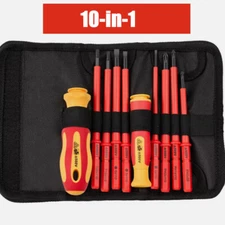 Electrician Insulated Screwdriver Set 10-in-1- Multi-Function for Home/Circuit U