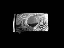 Center Circle Design With Real 925 Sterling Silver Men's Classic Belt Buckle