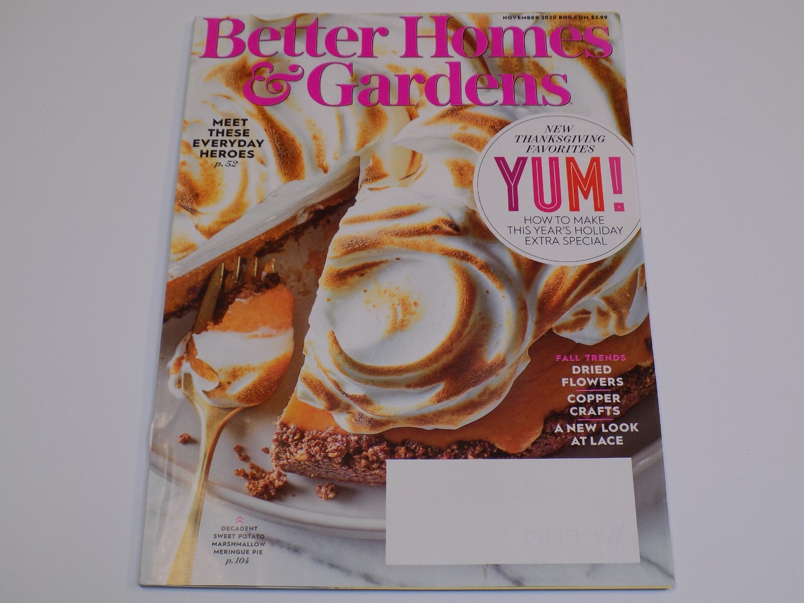 Better Homes Gardens Nov 2020 Sweet Potato Marshmallow Meringue Pie Recipe