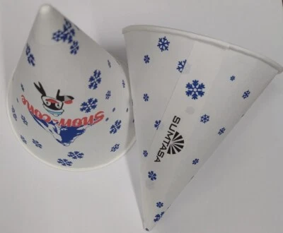 PARAGON paper snow cone cups 6oz x 200pc, snow cone, slush, snowie, ice slush, cone cup
