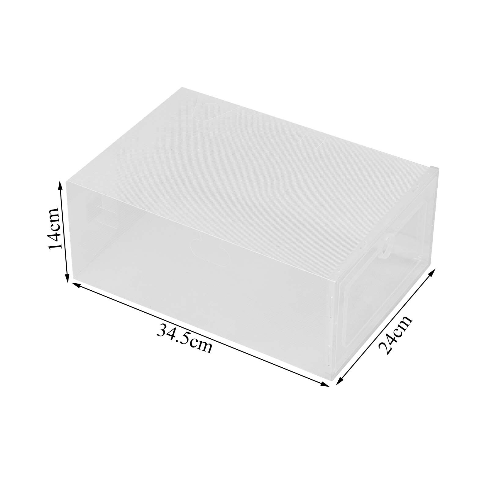 12x Clear Plastic Shoe Storage Boxes Drawer Stackable Foldable Durable