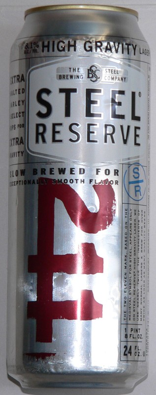 can empty Steel Reserve ® 211 Beer, High Gravity, aluminum stay-tab beer 24 floz