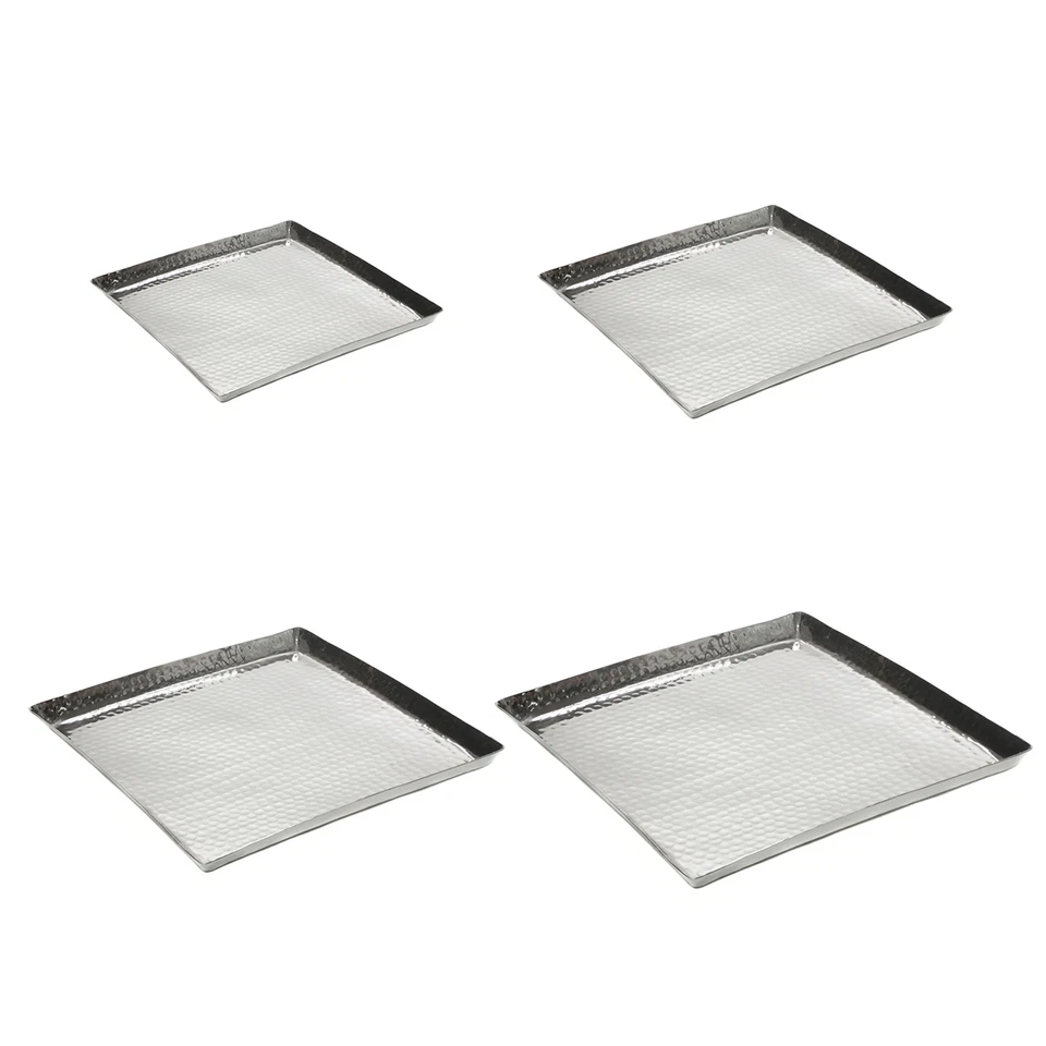 Dekotablett Serviertablett Bodentablett quadratisch Hammerschlag Tablett Metall - Bild 2 von 4