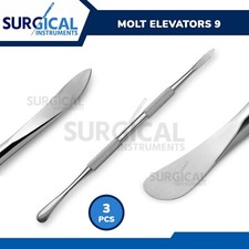 3 Pcs Periosteal Molt #9 Elevator Surgical Dental Instruments German Grade