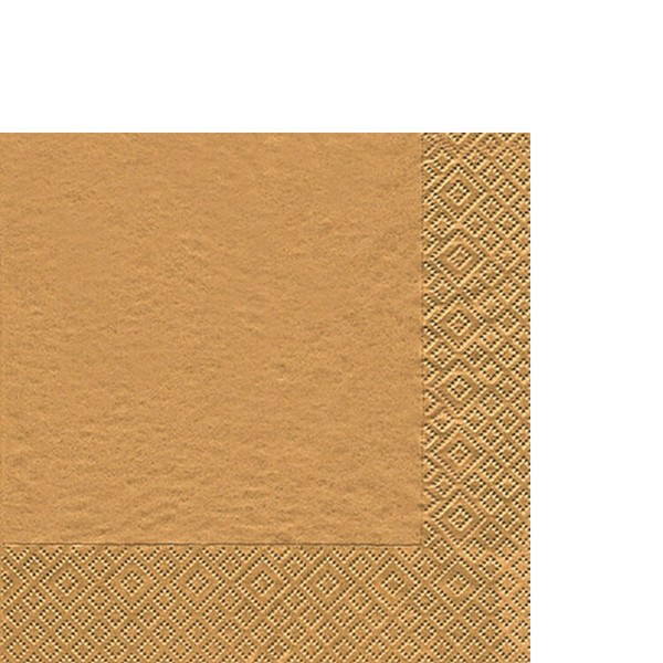 20 Kleine Cocktailservietten Uni Gold Festlich Einfarbig Uni Tischdeko 25X25Cm-image