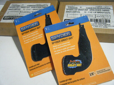 2-PACKAGES SPYDER GROUT-OUT RECIPROCATING SAW GROUT REMOVAL TOOLS 1/16'' & 3/16''