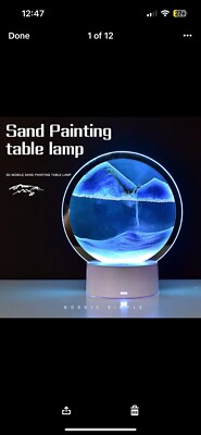 Read Description Moving 3D Colorful QuickSand Painting TableLamp Sand Scape LED