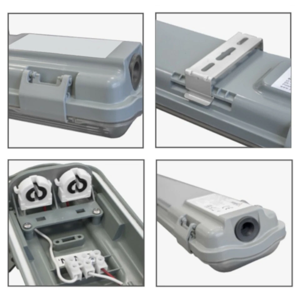 LED Feuchtraumleuchte Wannenleuchte IP65 60/120/150cm inkl. Röhre Keller Garage - Bild 2 von 4