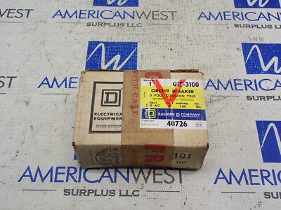 Square D Q1B-3100 3 Pole 100 Amp 240V Common Trip  Circuit Breaker Q1B3100 NEW