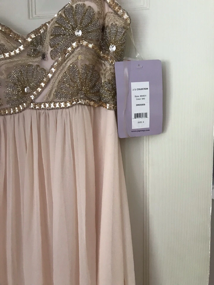 js collections Dress With Embellished Bust. Blush. Size 6 Tags On - Image 3 of 3