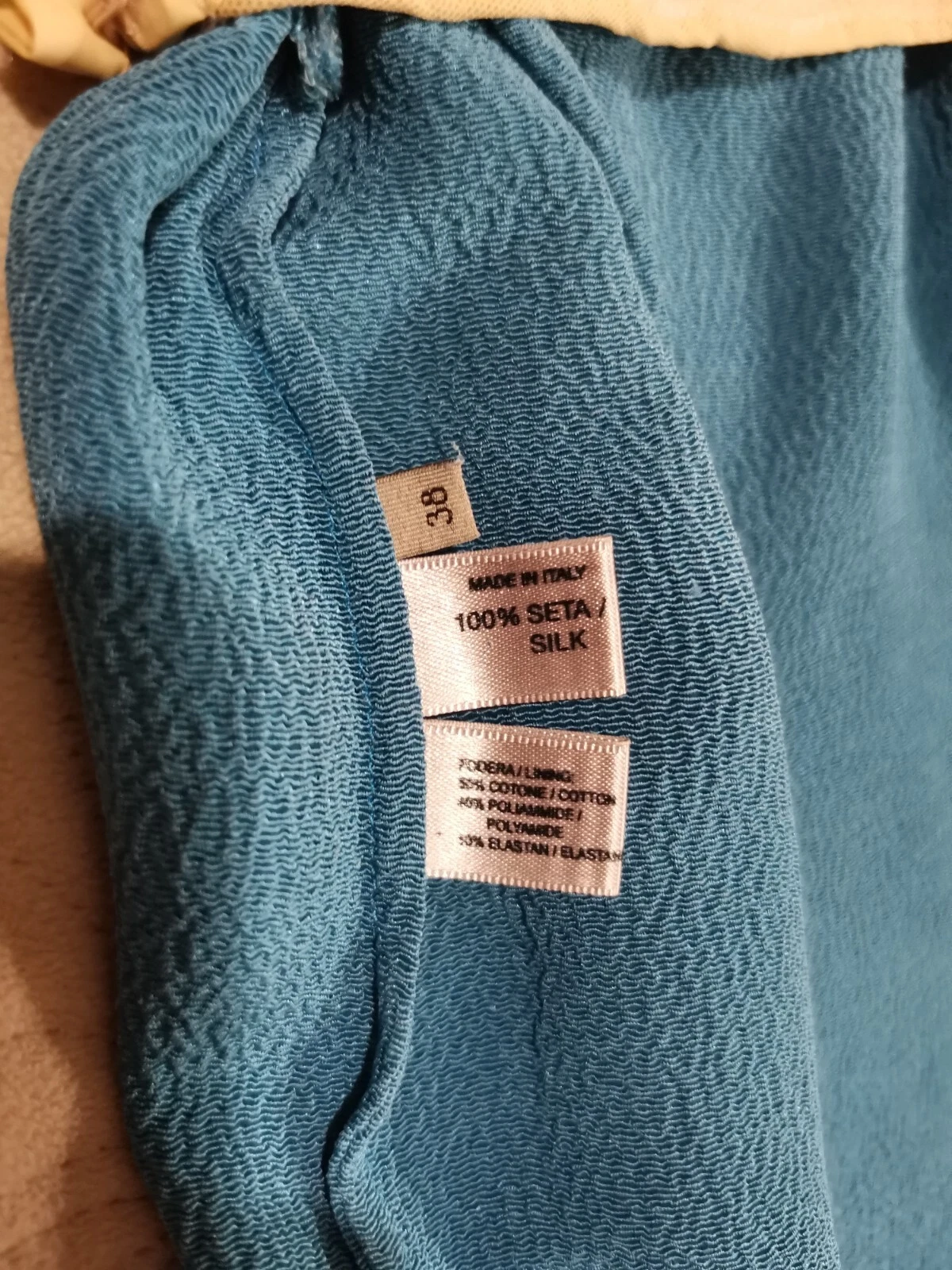 Abito AUTH RUNWAY resort 2010 Bottega Veneta corsetto senza spalline seta blu IT 38