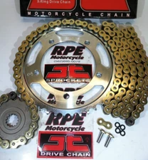 2003-2004 Kawasaki ZX6R ZX6RR OEM JT X1R 520 Gold Chain and Sprockets Kit
