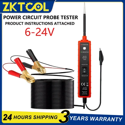 ZKTOOL Car Electrical Tester Power Probe Circuit Tester Vehicle Diagnostic Tool 6-24V