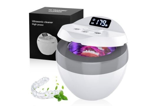 Retainer Cleaner, Ultrasonic Cleaner for Denture, Aligner, Mouth Guard,Jewellery